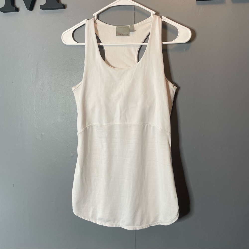 Athleta white athletic racerback tank top size small